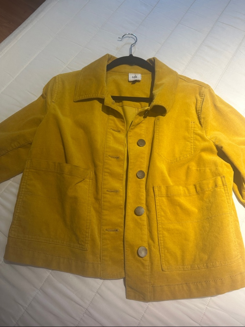 CAbi Mustard Yellow Corduroy Button-Front Jacket